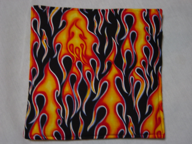 Pot Holder blk/flames Pot Holder blk/flames