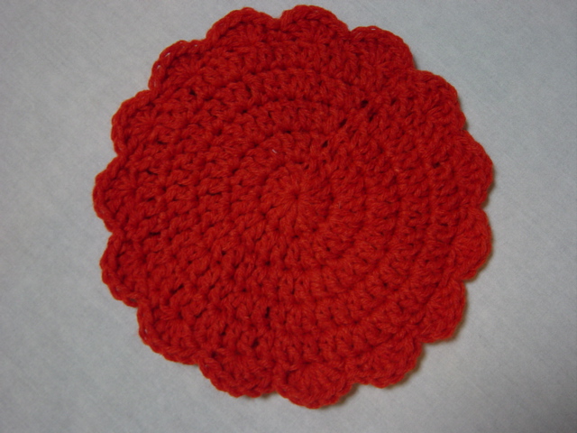 Crocheted Pot Holder orange Crocheted Pot Holder orange