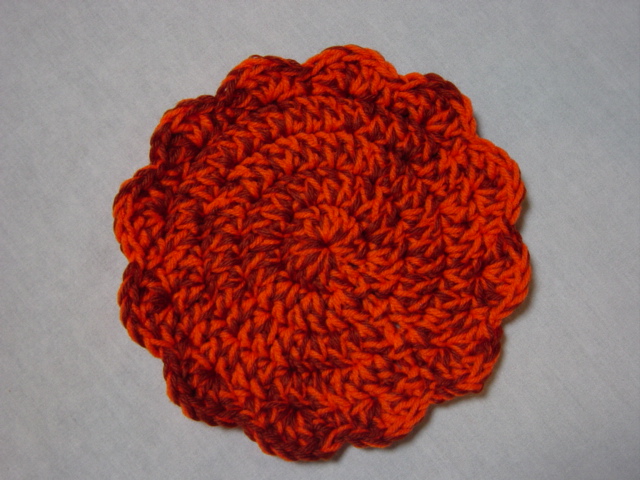 Crocheted Pot Holder orange/brn Crocheted Pot Holder orange/brn