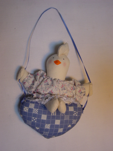 Swinger Chicken white dress/blu