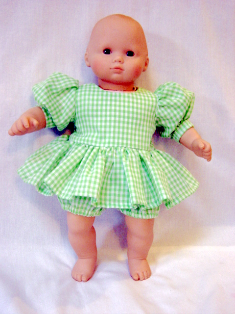 15" doll dress Gn gingham 15" doll dress Gn gingham