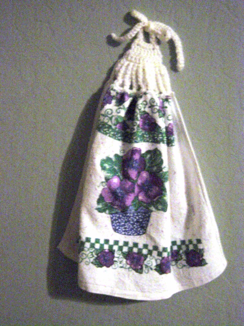 Kitchen Towel purple flowers